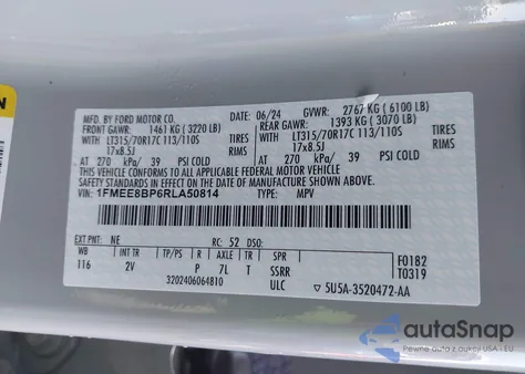 2024 Ford Bronco Outer Banks z USA, uszkodzony, nr VIN 1FMEE8BP6RLA50814
